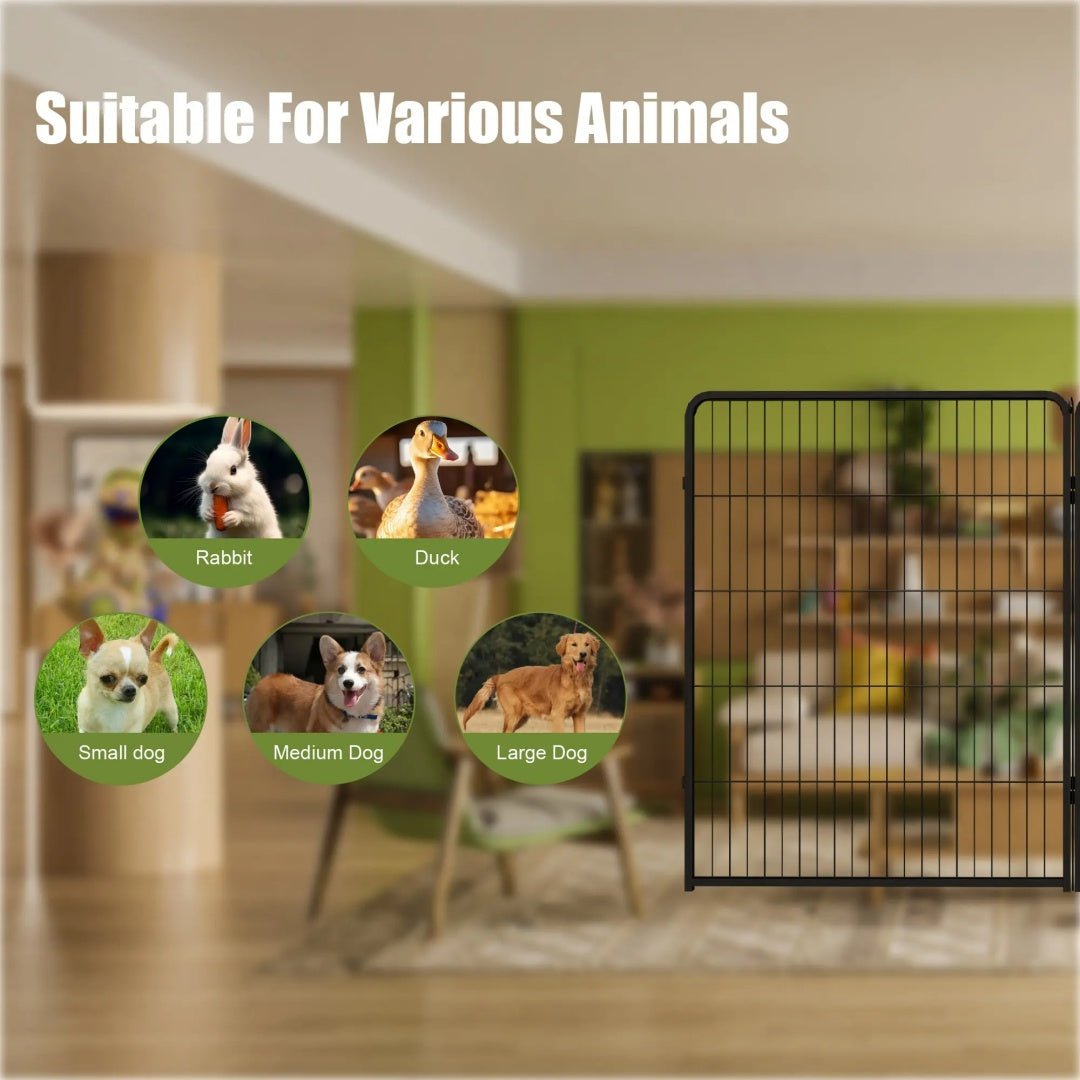 Dog Playpen, 40 Inch 16 Panels Puppy Playpen, Dog Exercise Pen For Large Medium Small Dogs, Foldable Dog Pen With Doors For RV, Camping, Yard - Noventis Home
