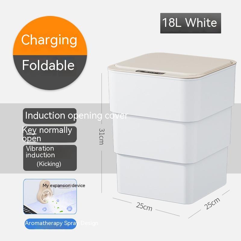 Smart Trash Can With Lid For Bedroom And Living Room Kitchen Storage Box Trash Can Induction Small Car Box Automatic Smart Dustbin Smart Trash Bin - Noventis Home