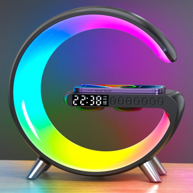 New Intelligent G Shaped LED Lamp Bluetooth Speake Wireless Charger Atmosphere Lamp App Control For Bedroom Home Decor - Noventis Home