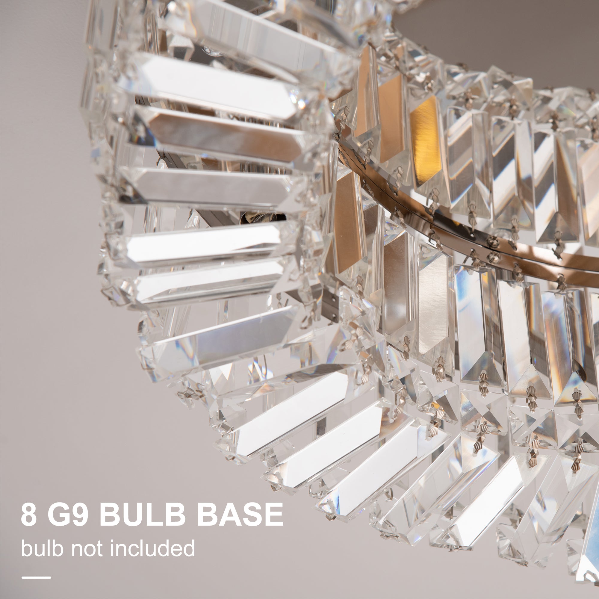 Crystal Ceiling Light Modern Chandeliers Stainless Steel Pendant Lights With Crystal Decorations For Living Room Bedroom Dining Room Hall Silver - Noventis Home