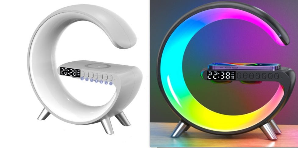 New Intelligent G Shaped LED Lamp Bluetooth Speake Wireless Charger Atmosphere Lamp App Control For Bedroom Home Decor - Noventis Home