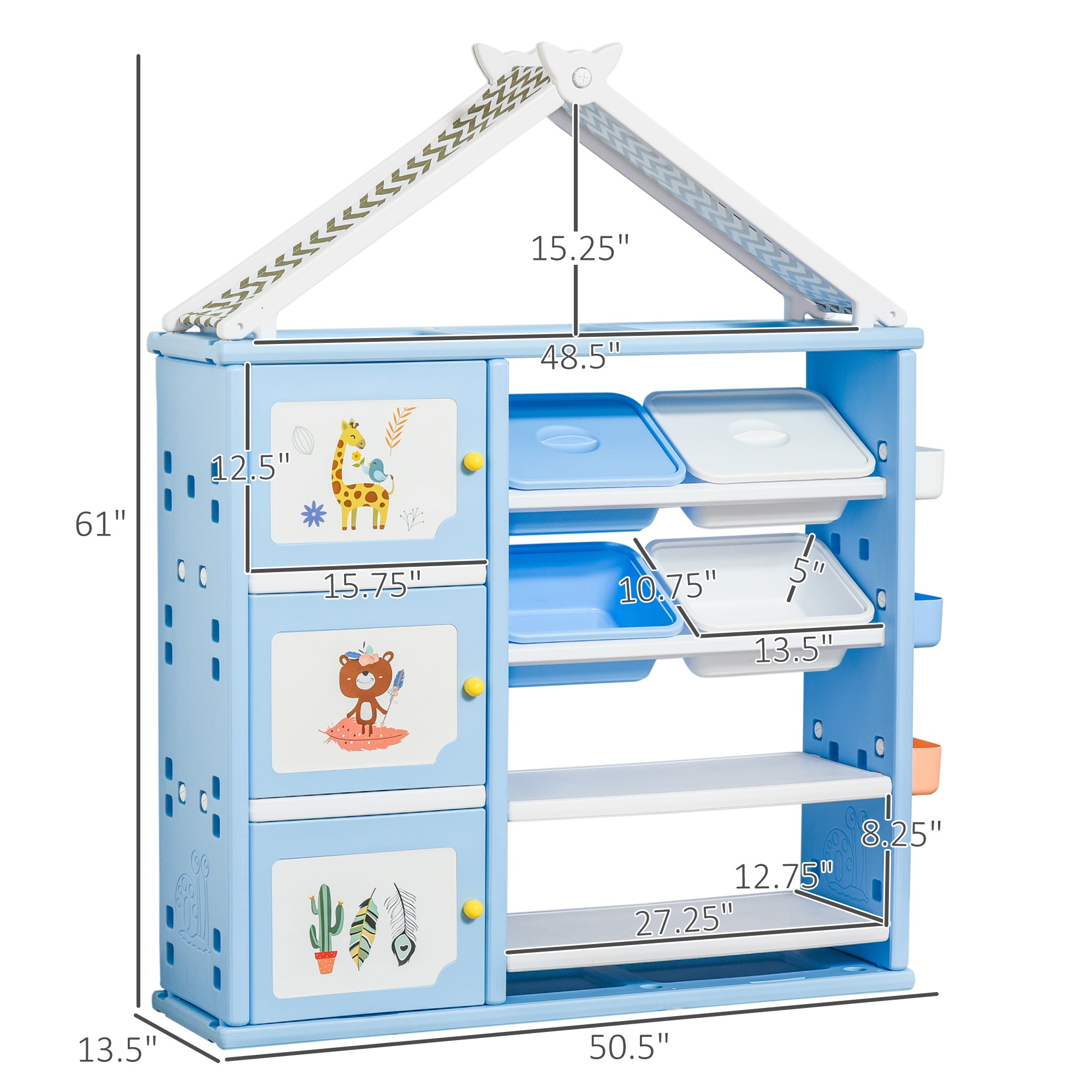 Kids Toy Storage Organizer with 4 Bins - Noventis Home