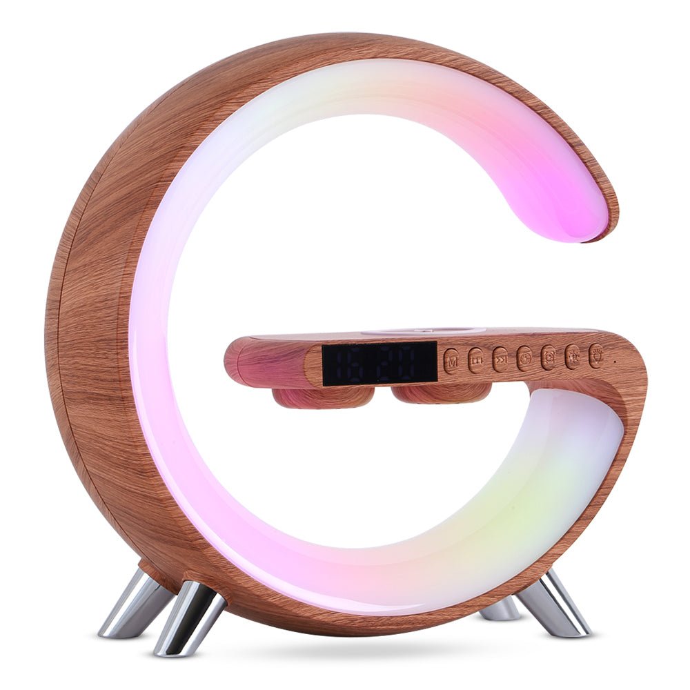 New Intelligent G Shaped LED Lamp Bluetooth Speake Wireless Charger Atmosphere Lamp App Control For Bedroom Home Decor - Noventis Home