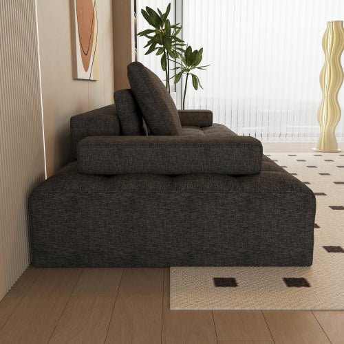 Sofa Couch For Living Room, Modern Loveseat Sofa With Extra Deep Seats, Comfy Armrests, Couches For Living Room Apartment Lounge, Easy Assembly, Grey - Noventis Home