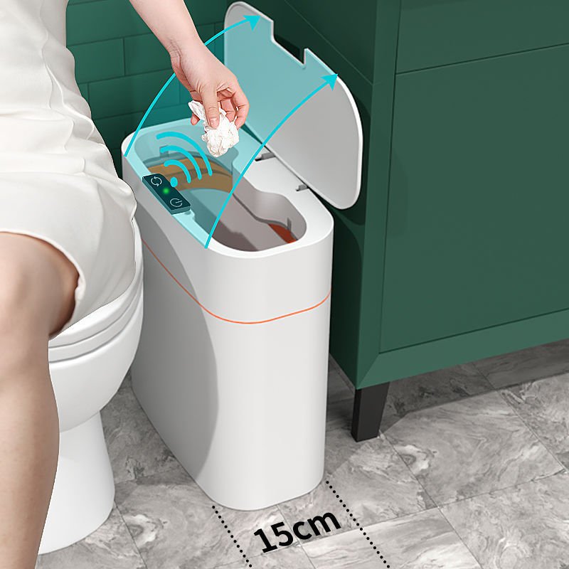 Smart Trash Can With Lid For Bedroom And Living Room Kitchen Storage Box Trash Can Induction Small Car Box Automatic Smart Dustbin Smart Trash Bin - Noventis Home