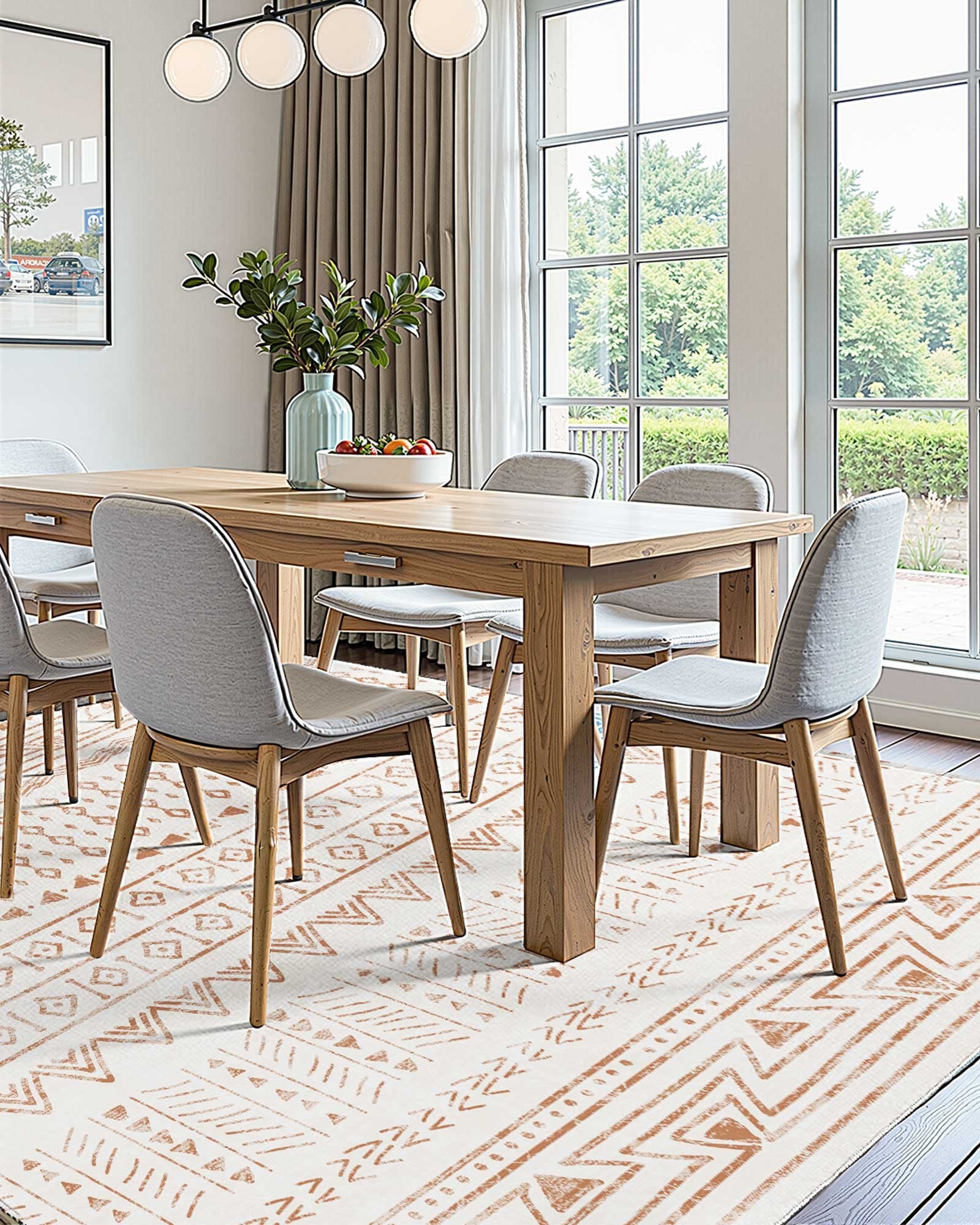 Wasbaar Vloerkleed 180x270cm, Antislip en Scheurbestendig, Huisdiervriendelijk, voor Slaapkamer en Woonkamer, Beige - Noventis Home