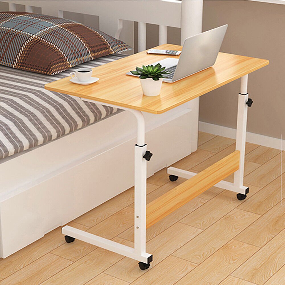 Verstelbare Overbed Tafel op Wielen, Hoogte Instelbaar, Laptopblad voor Bed, Kantoor en Ziekenhuis - Noventis Home