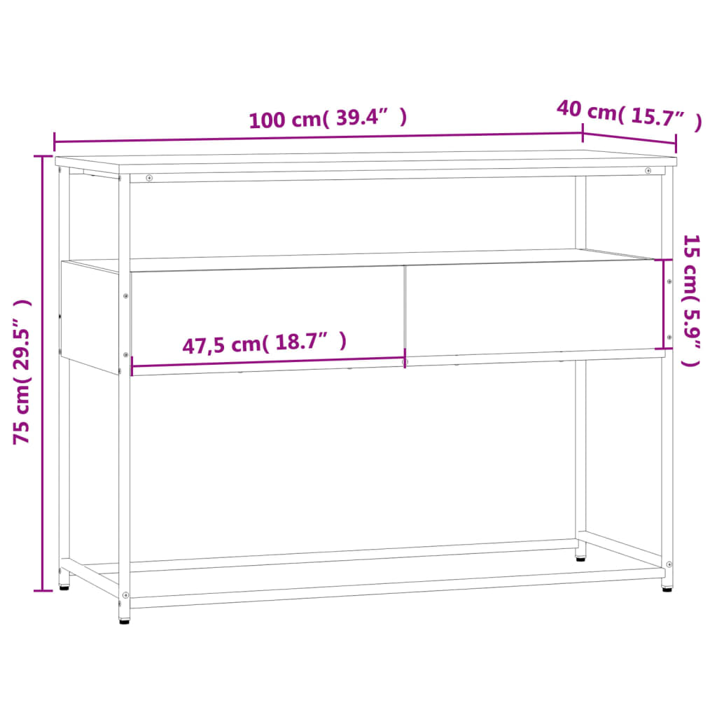 Console Table 100x Wood Material Console Table Sonoma Oak 100x - Noventis Home