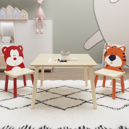 Solid Wood Children's Table Set With 2 Chairs - Noventis Home