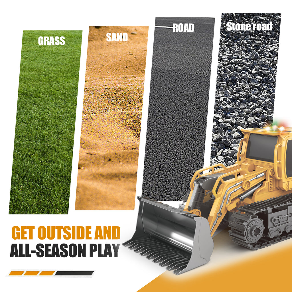 Remote - controlled Engineering Vehicle Toy Bulldozer Excavator Kids Gifts - Noventis Home