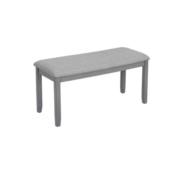 6 Piece Kitchen Dining Set, Rectangular Wooden Dining Table With 4 Upholstered Chairs And A Bench, Dining Table Set For 6 People, Living Room, Home Bar And Kitchen, Gray - Noventis Home