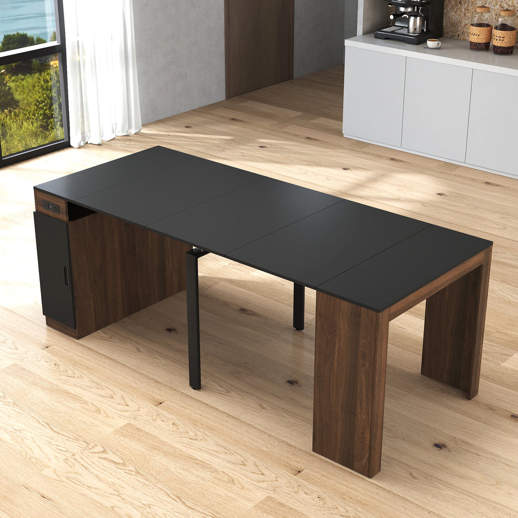 Moderne Multifunctionele Uitschuifbare Eettafel met Stopcontact en Opbergruimte, voor Feesten, Vergaderingen en Vieringen - Noventis Home