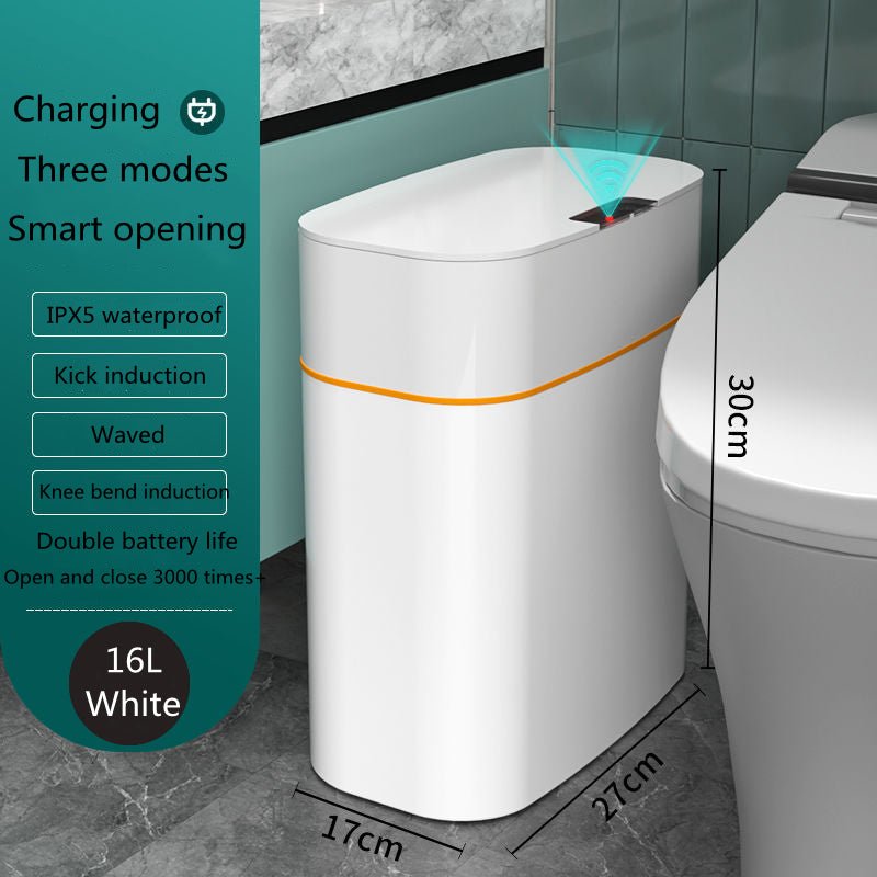 Smart Trash Can With Lid For Bedroom And Living Room Kitchen Storage Box Trash Can Induction Small Car Box Automatic Smart Dustbin Smart Trash Bin - Noventis Home