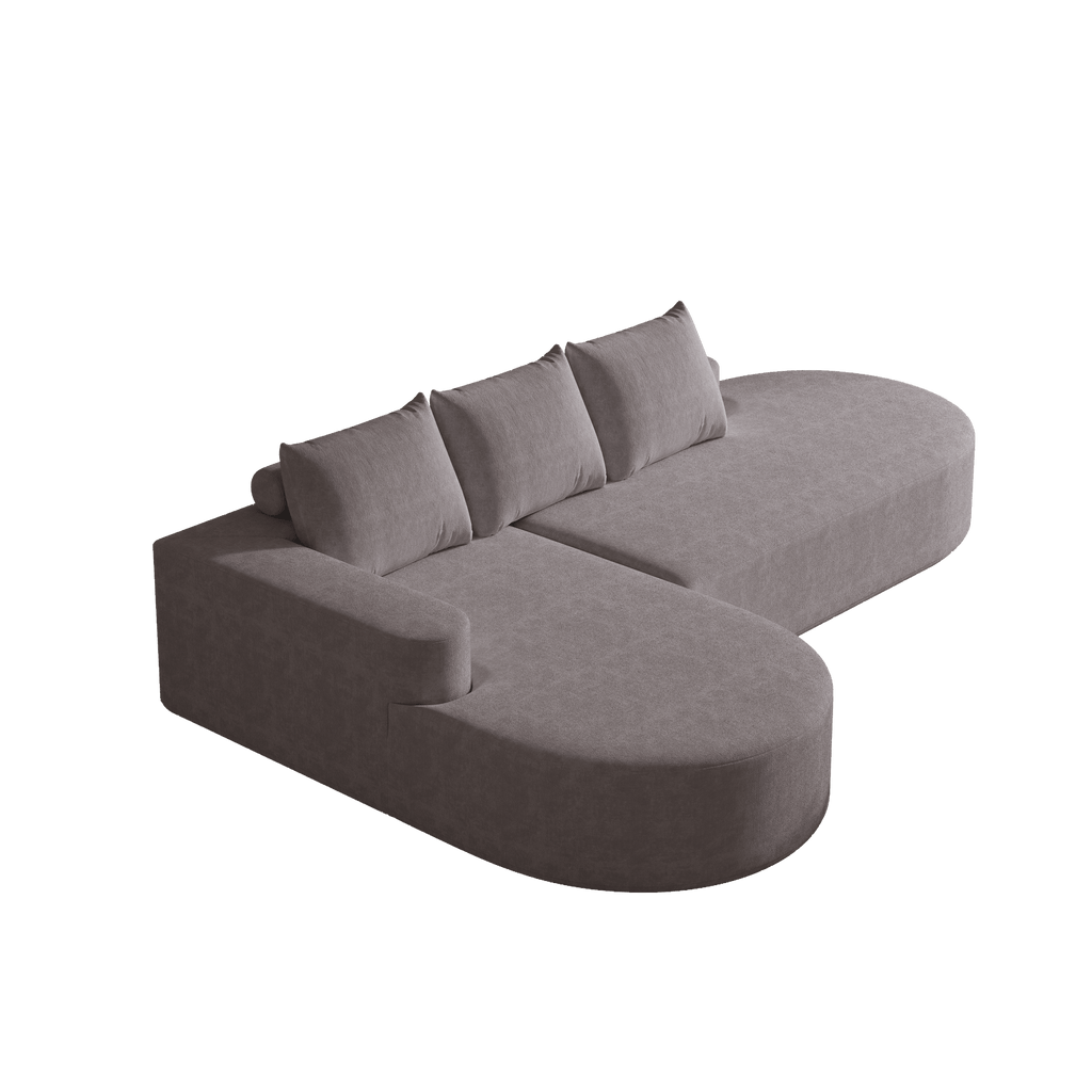 Modern Curved Sofa ,Chenille Upholstered Sectional Sofa Couch Set,Modular 108.5 L Shaped Sectional Living Room Sofa Set With 3 Pillows,Free Combination Sofa Couch For Living Room,Bedroom - Noventis Home