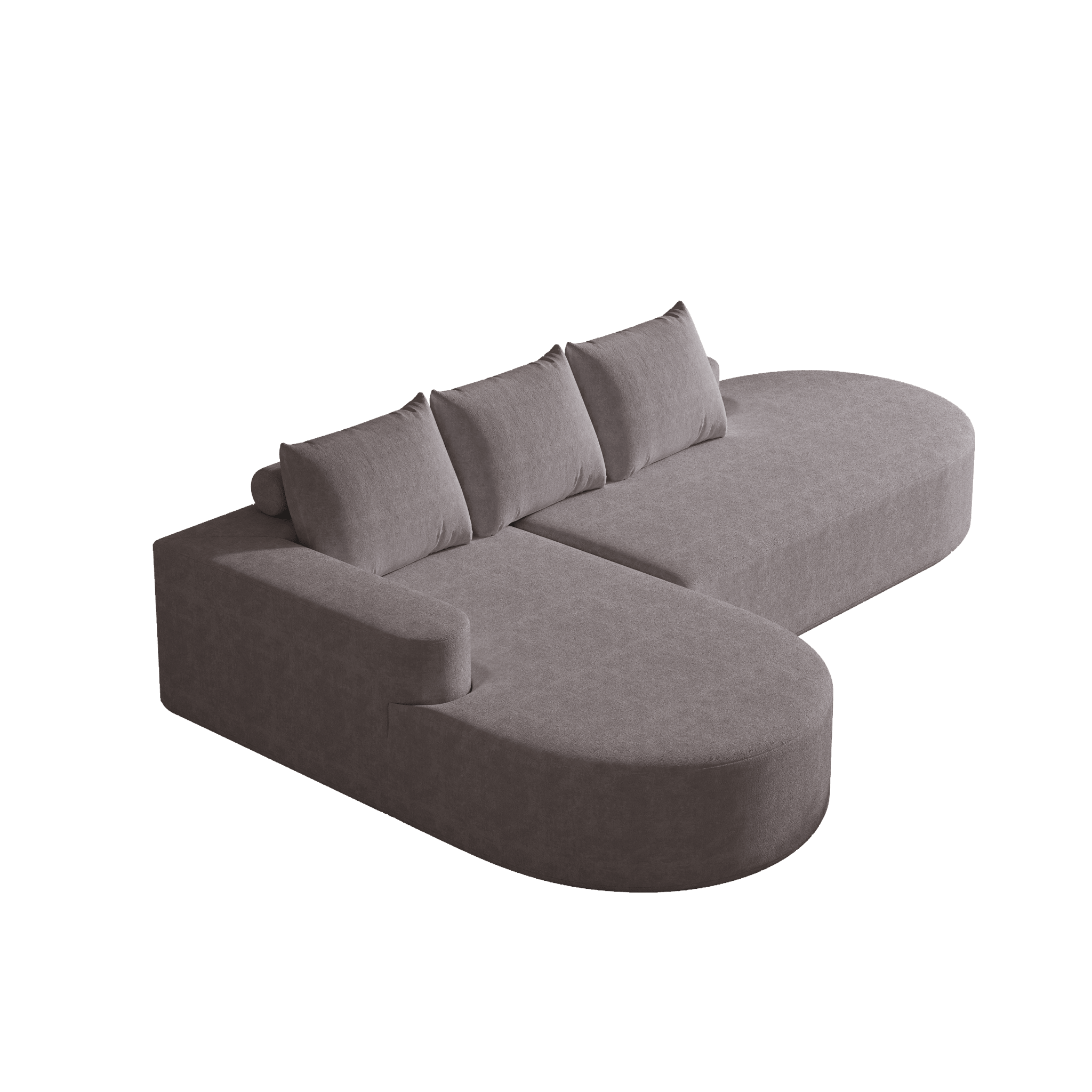 Modern Curved Sofa ,Chenille Upholstered Sectional Sofa Couch Set,Modular 108.5 L Shaped Sectional Living Room Sofa Set With 3 Pillows,Free Combination Sofa Couch For Living Room,Bedroom - Noventis Home