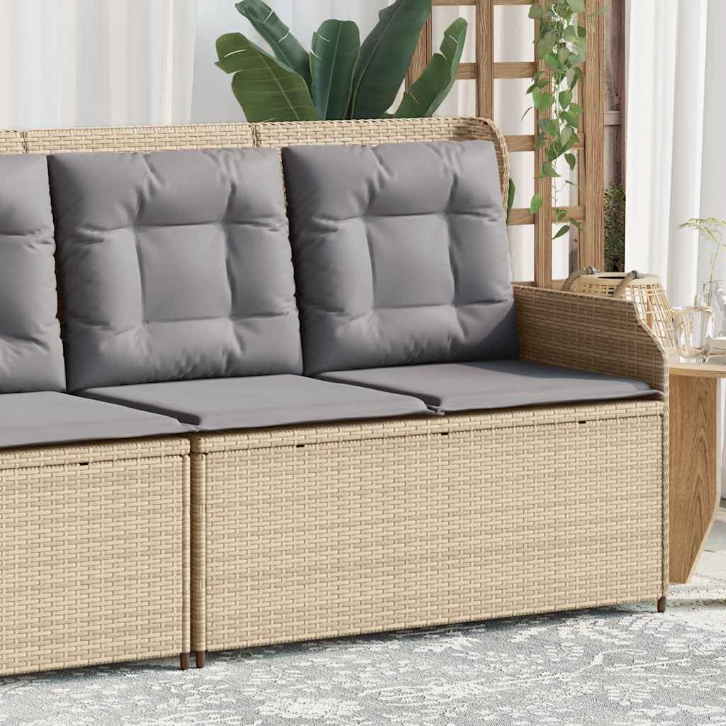 Adjustable Garden Bench with Cushions, Poly Rattan, - Noventis Home