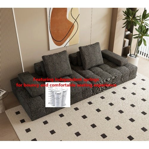 Sofa Couch For Living Room, Modern Loveseat Sofa With Extra Deep Seats, Comfy Armrests, Couches For Living Room Apartment Lounge, Easy Assembly, Grey - Noventis Home