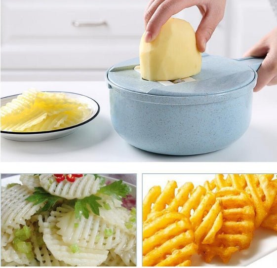 8 In 1 Mandoline Slicer Vegetable Slicer Potato Peeler Carrot Onion Grater With Strainer Vegetable Cutter Kitchen Accessories - Noventis Home