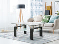 Rechthoekige Glazen Salontafel, Transparant Glas, Moderne Woonkamertafel, Zwart - Noventis Home