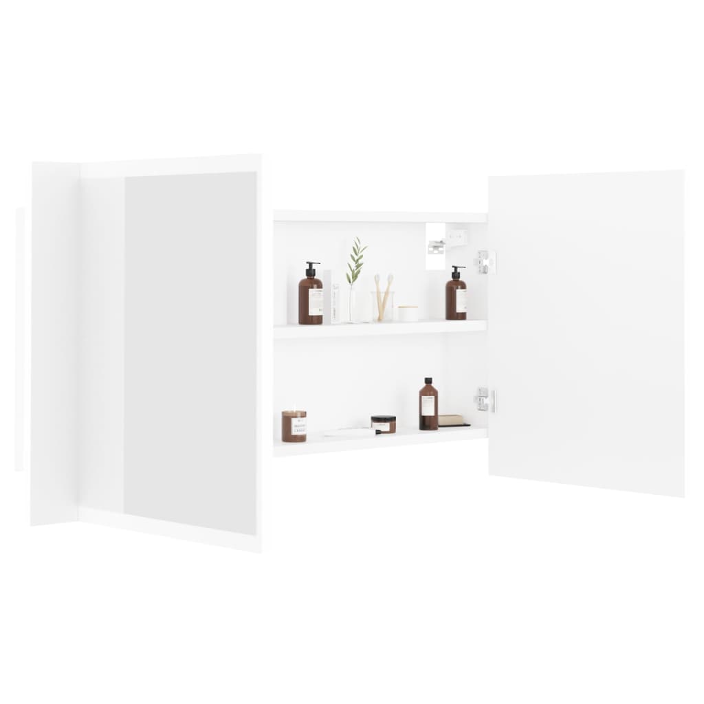 LED bathroom mirror cabinet 90x Acrylic LED bathroom mirror cabinet concrete grey 90x - Noventis Home