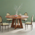 Ronde Houten Eettafel, Keukentafel voor 4 - 6 Personen, Walnoot - Noventis Home