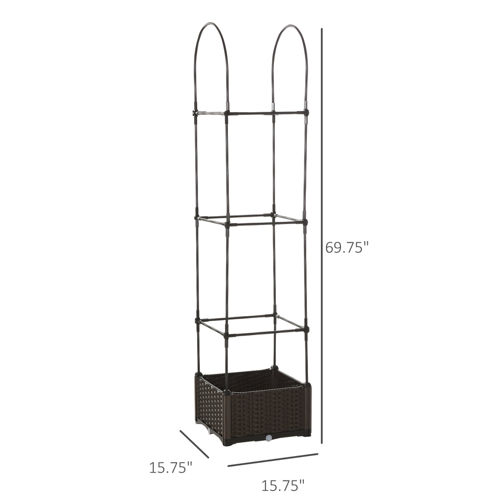 Verhoogd Plantenbak met Klimrek, Zelfbewaterend, 177cm, voor Tomaten en Klimplanten - Noventis Home