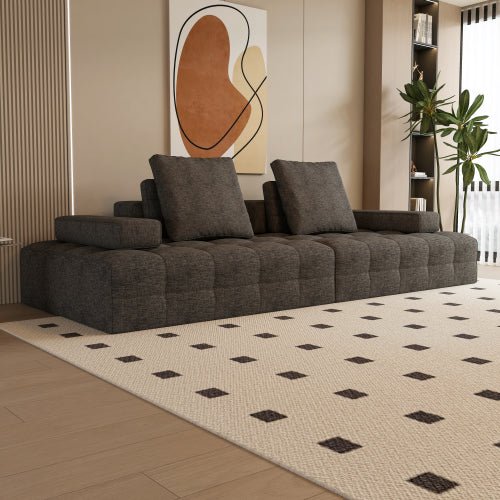 Sofa Couch For Living Room, Modern Loveseat Sofa With Extra Deep Seats, Comfy Armrests, Couches For Living Room Apartment Lounge, Easy Assembly, Grey - Noventis Home