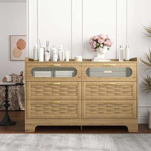 Wooden 6 - drawer Bedroom Vanity - Noventis Home