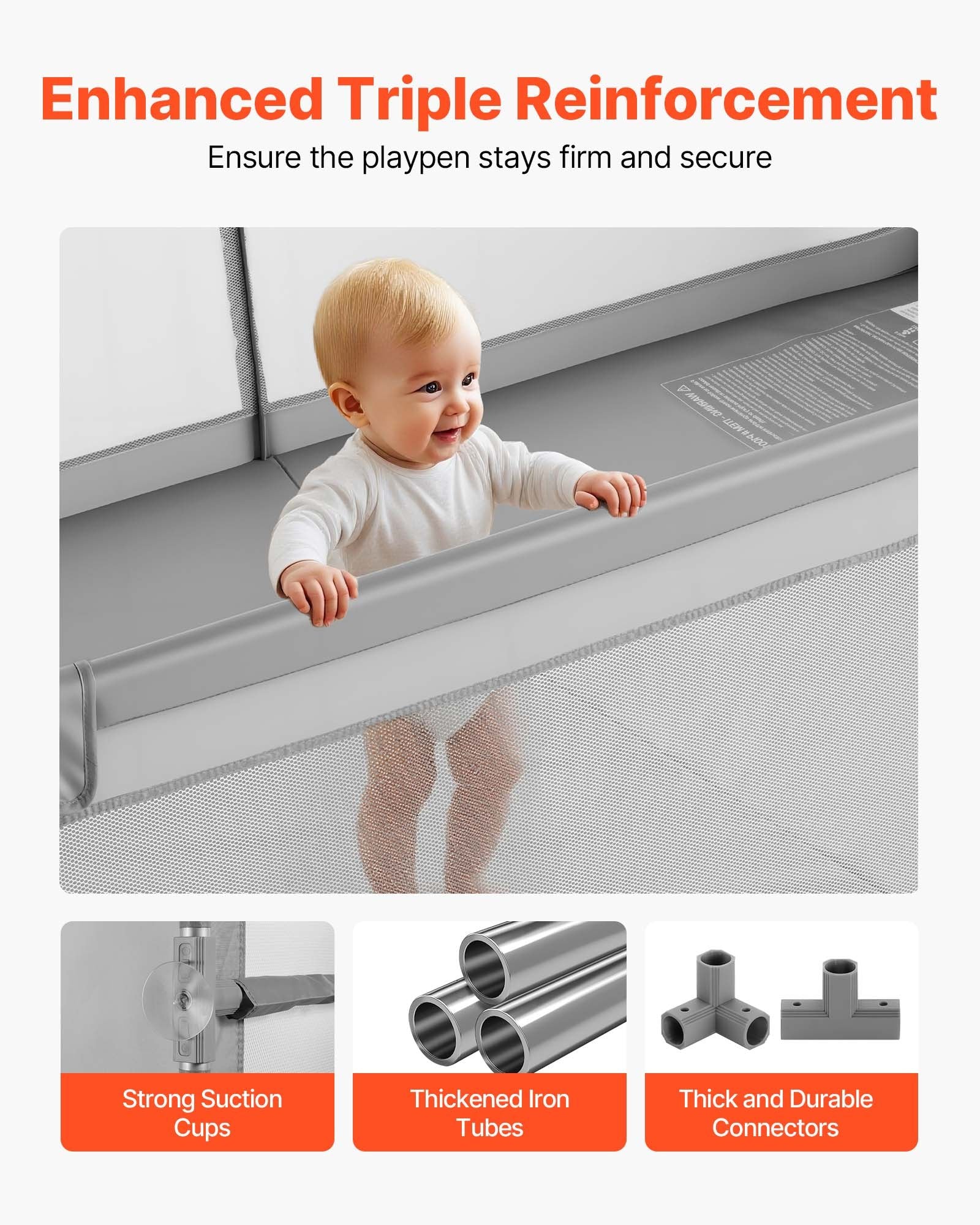 Baby Playpen, 78.7″ X 70.3″ Extra Large Playpen For Babies Toddlers, Indoor/Outdoor Baby Fence Play Yard, No - Gap Safety Activity Center With 50 Ocean Balls, Zippered Door & Soft Breathable Mesh - Noventis Home