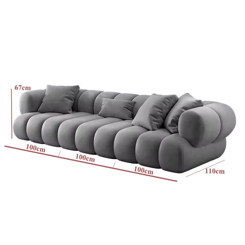 ATUNUS Grote Fluwelen Modulaire L-vormige Hoekbank, Amerikaans Design, Modern Scandinavisch