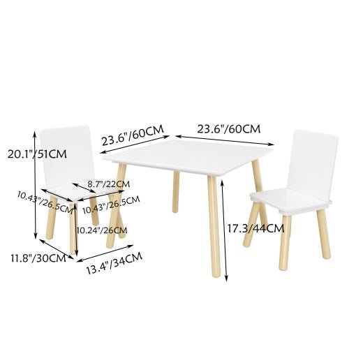 Wooden Children's Table And 2 Chairs Set - Noventis Home