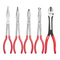 5 - delige Spitsneustang Set, 28cm Lang, met Diagonale Kniptang, 45°/90° Gebogen Tang, Ronde Tang en Opbergtas - Noventis Home