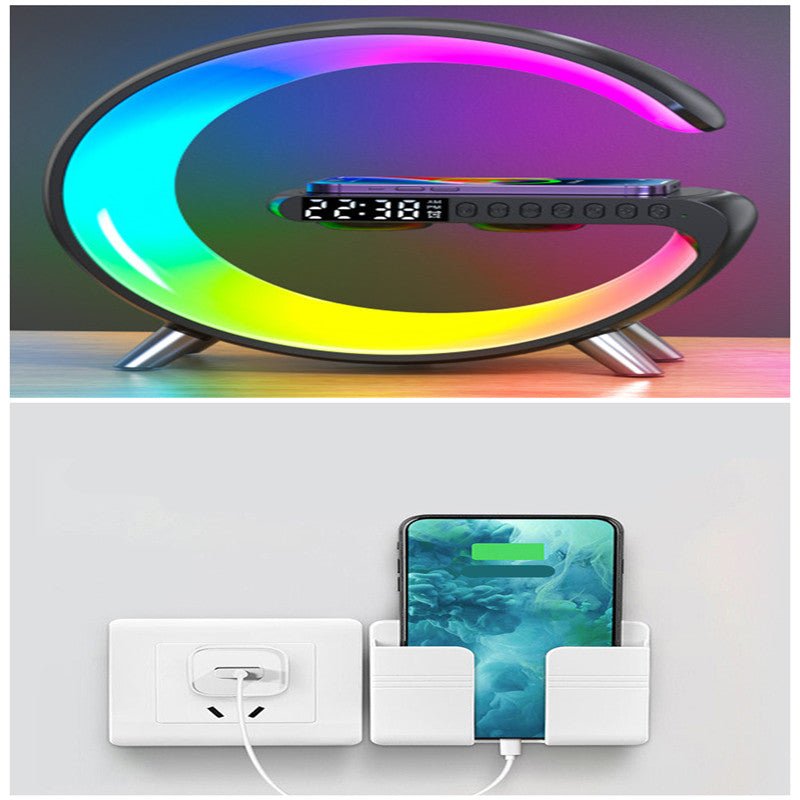 New Intelligent G Shaped LED Lamp Bluetooth Speake Wireless Charger Atmosphere Lamp App Control For Bedroom Home Decor - Noventis Home