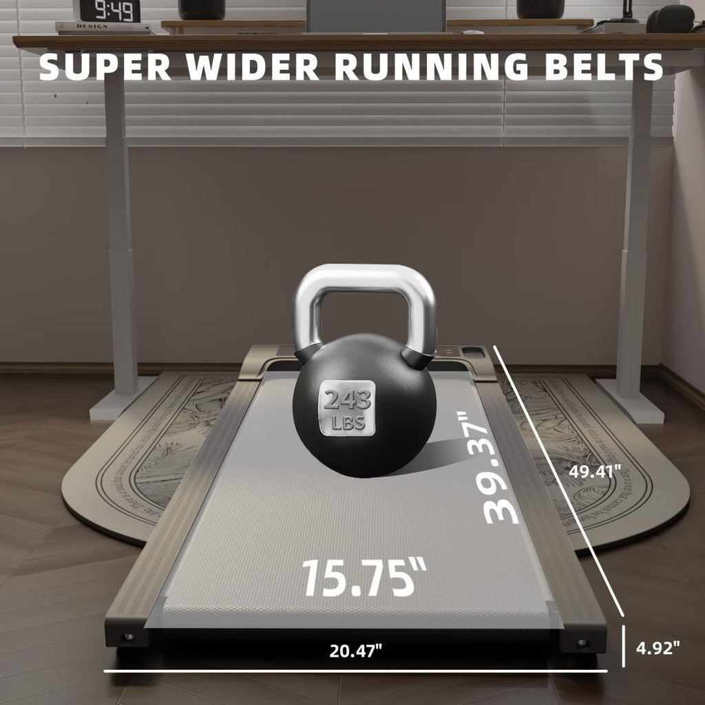 Under Desk Treadmill With Incline,Walking Pad For Home Office,Portable Walking Treadmill 1.0HP,Walking Jogging Machine With 242 Lbs Weight Capacity,LED Display,1.0 - 6.0km H - Noventis Home