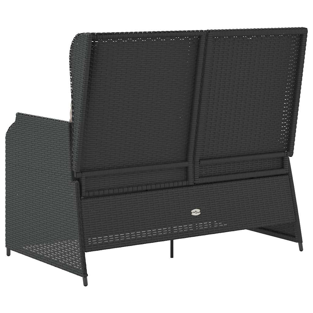 Adjustable Garden Bench with Cushions, Poly Rattan, - Noventis Home