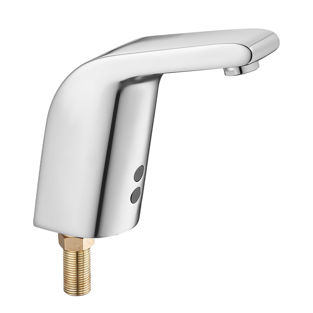Touchless Bathroom Sink Faucet, Automatic Motion Sensor Restroom Toilet Faucet Cold Water With Single Hole, Battery Operated For 9/16 In Pipe Commercial Lavatory,Chrome Plated Silver - Noventis Home