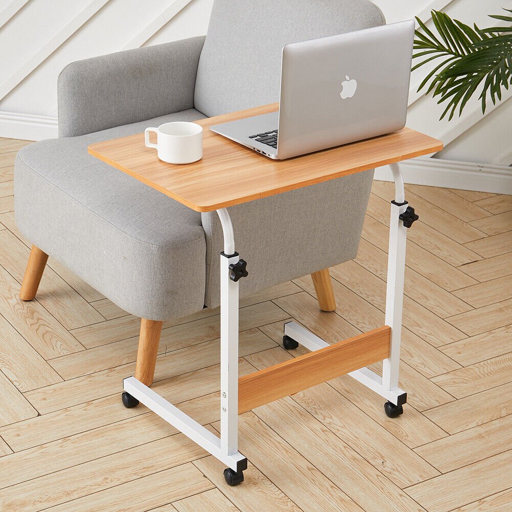 Verstelbare Overbed Tafel op Wielen, Hoogte Instelbaar, Laptopblad voor Bed, Kantoor en Ziekenhuis - Noventis Home