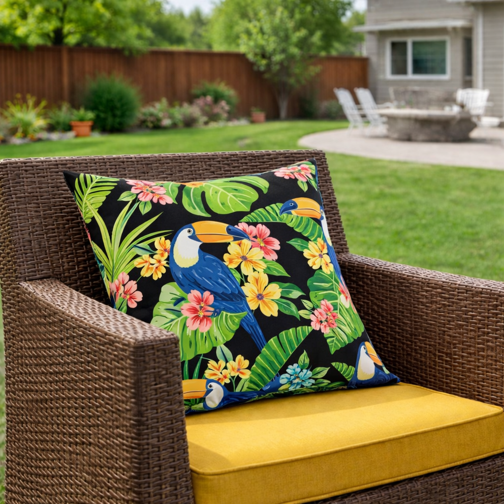 2 Pack Outdoor Throw Pillows, Waterproof & Fade - Resistant Patio Cushions For Garden, Porch, Poolside Furniture - Soft & Comfortable Decorative Pillow Covers 18x18 Inch,Rich Forest Green - Noventis Home
