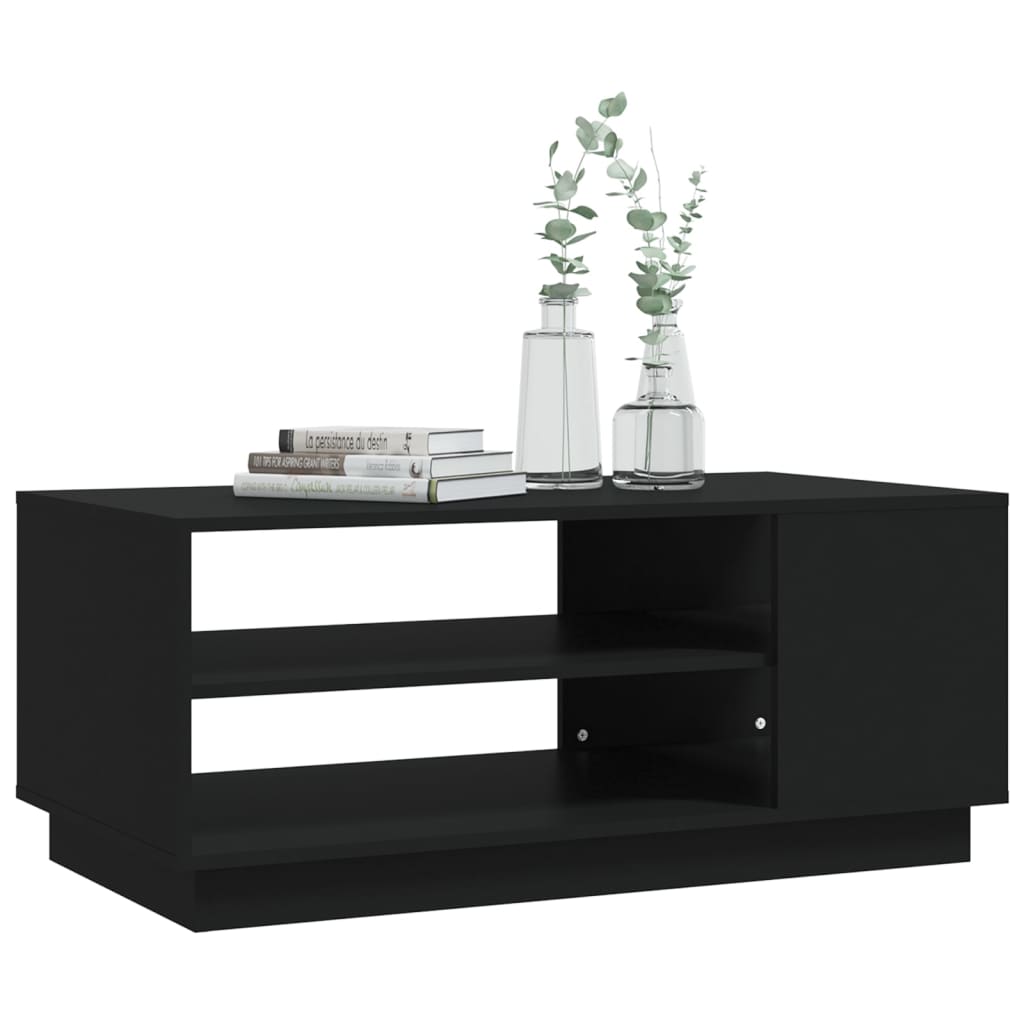 Salontafel 102cm, Houtcomposiet, Zwart