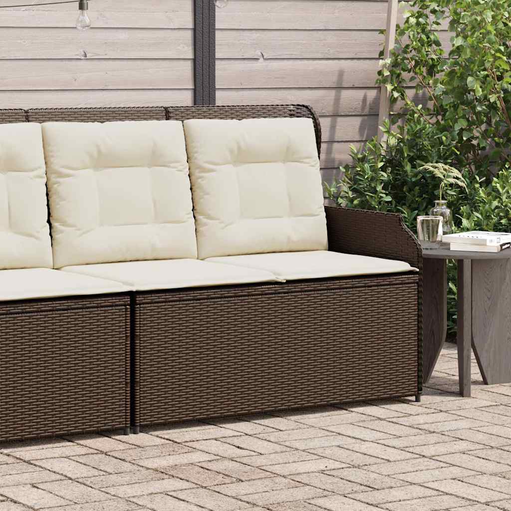 Adjustable Garden Bench with Cushions, Poly Rattan, - Noventis Home