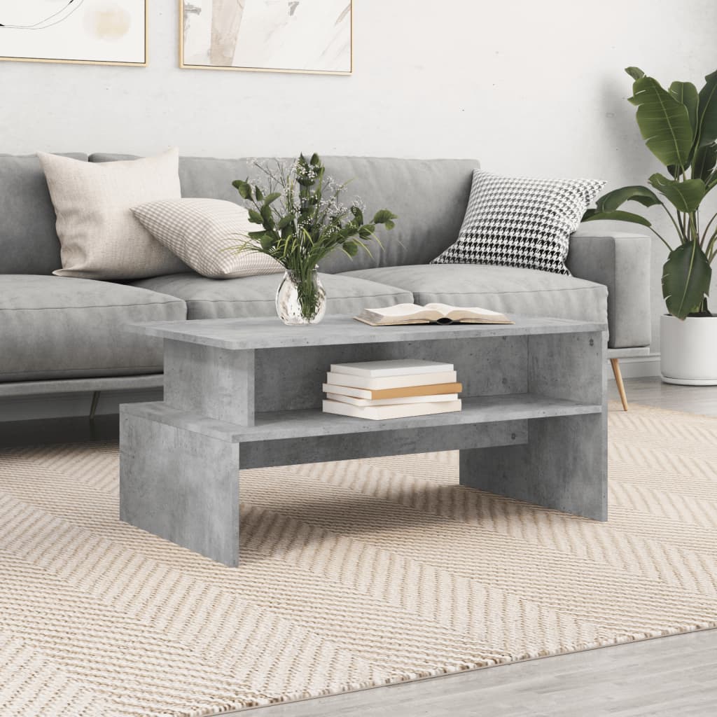 Coffee Table Concrete Grey 90x55x42.5 cm Wood - based material - Noventis Home