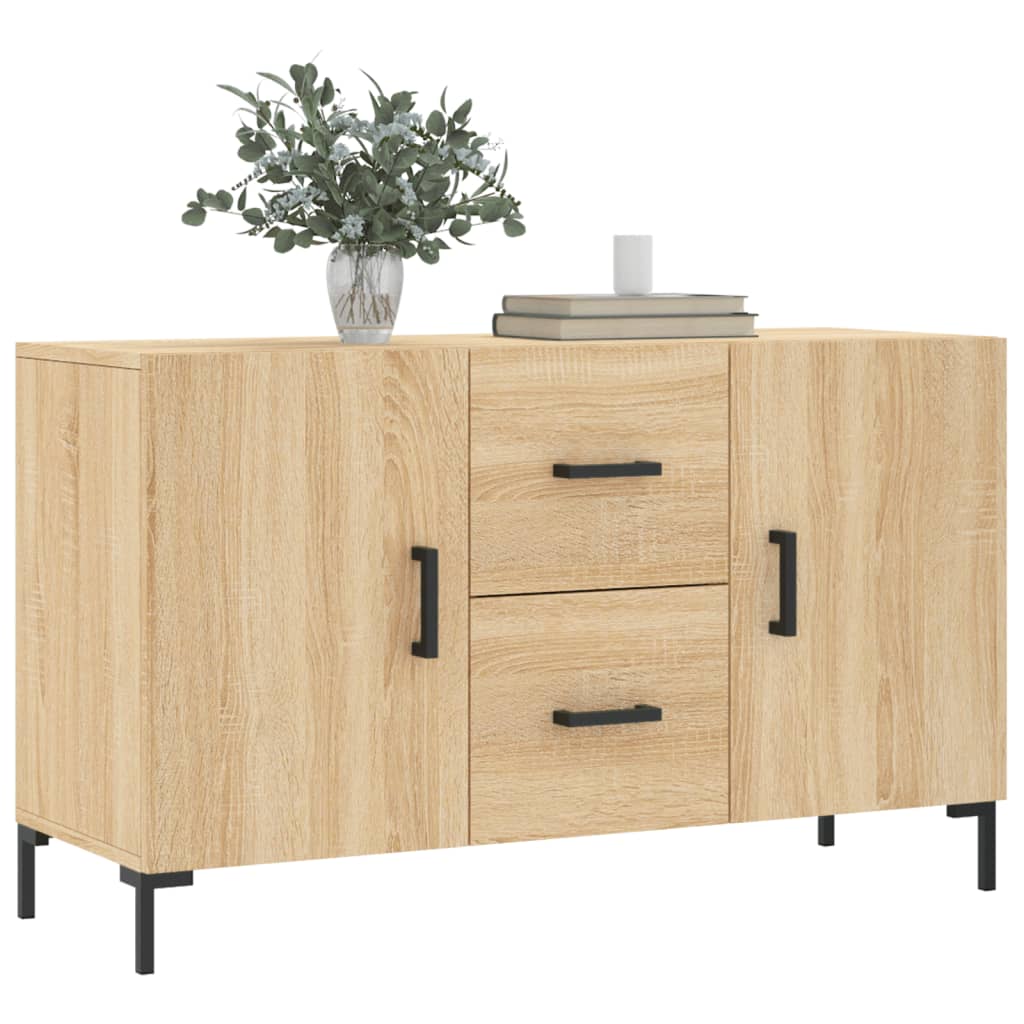 Dressoir 100cm, Sonoma Eiken, Houtcomposiet met Metalen Frame - Noventis Home