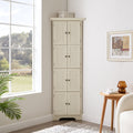 4 - Tier 72 Corner Kitchen Pantry Storage Cabinet With 8 Doors Tall Storage Cabinet, Corner Cabinet And Shelves, Home Farmhouse Bookshelf Cabinet For Bathroom, Living Room, Kitchen WHI - Noventis Home