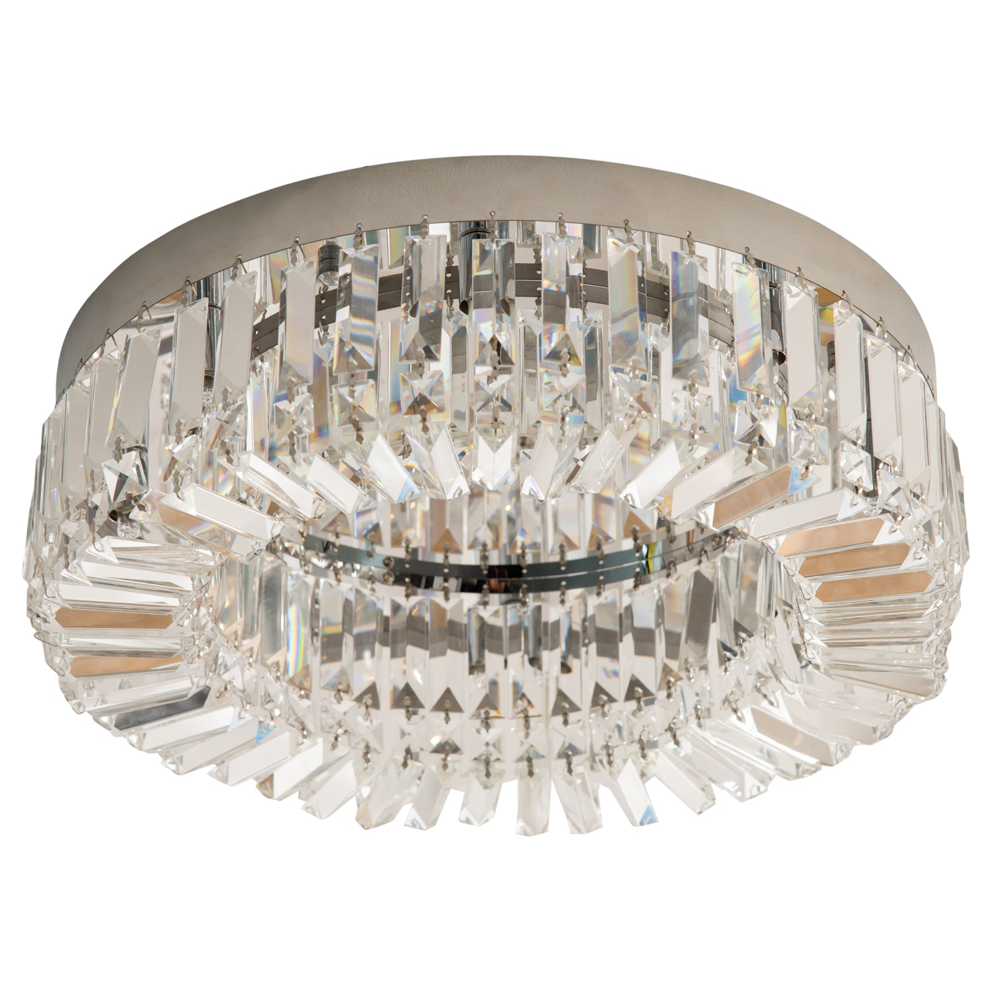 Crystal Ceiling Light Modern Chandeliers Stainless Steel Pendant Lights With Crystal Decorations For Living Room Bedroom Dining Room Hall Silver - Noventis Home