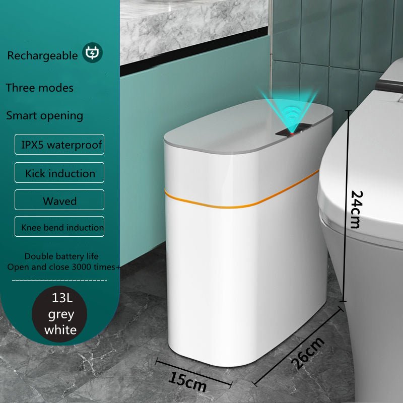 Smart Trash Can With Lid For Bedroom And Living Room Kitchen Storage Box Trash Can Induction Small Car Box Automatic Smart Dustbin Smart Trash Bin - Noventis Home