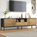 170x35x50cm TV Cabinet,TV Board, TV Console With 2 Cabinets And 1 Drawer, TV Table, TV Stand, Living Room Cabinet, Suitable For TVs Up To 70 Inches,natural Wood Black - Noventis Home