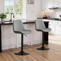 Swivel Bar Stools With Adjustable Height 35.03 - 43.7 Inches , Backrest, And Soft Knit Fabric - Ideal For Kitchen Island, Bar Counter, Dining Room, Grey Set Of 2 - Noventis Home