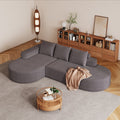 Modern Curved Sofa ,Chenille Upholstered Sectional Sofa Couch Set,Modular 108.5 L Shaped Sectional Living Room Sofa Set With 3 Pillows,Free Combination Sofa Couch For Living Room,Bedroom - Noventis Home