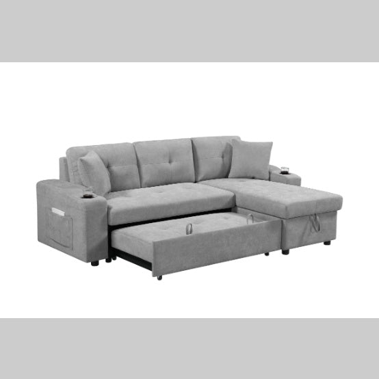 Convertible Sectional Sofa With Armrest Storage - Noventis Home