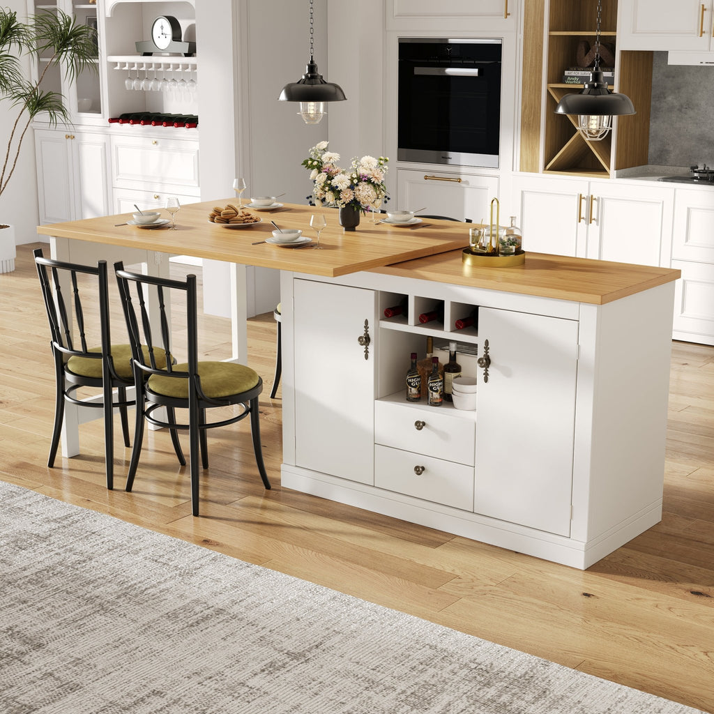 High - quality Extendable Bar Table With 360 Swivel Function And Storage Space, Adjustable Length From 120 - 180 Cm, Living Room, Dining Room, Home Office, Black Extendable Designer Bar Table, White - Noventis Home